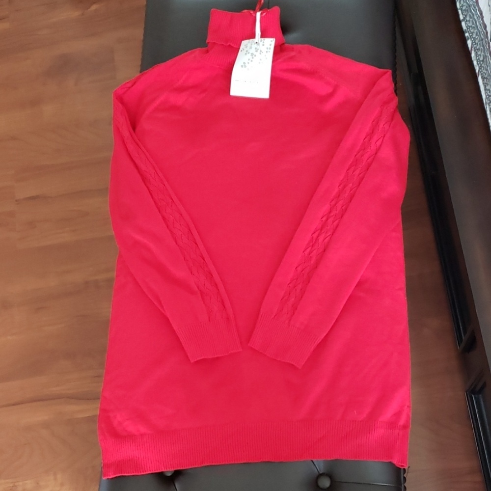 Carolyn Taylor Red Turtle neck top